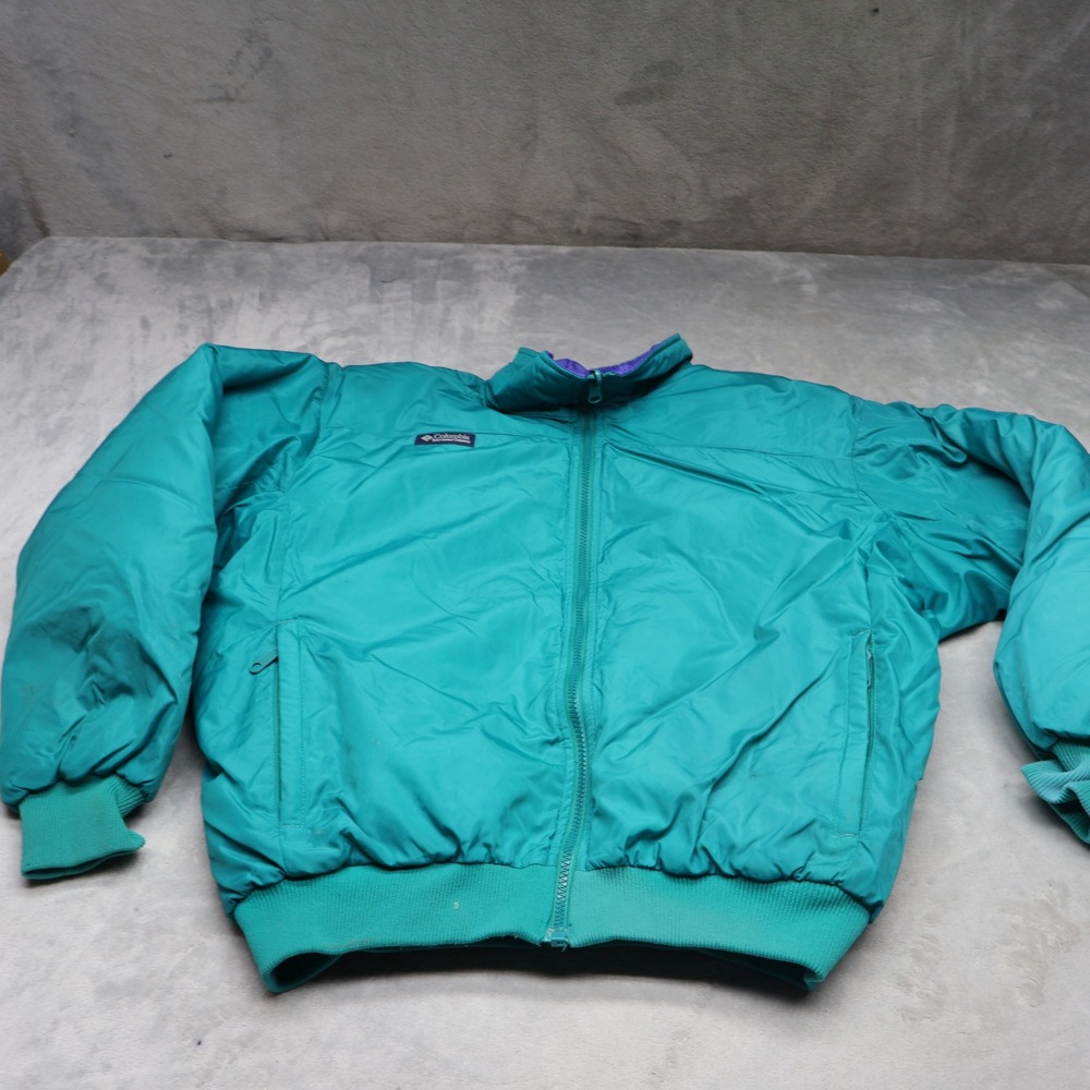Columbia Jacket Womens Large Green Bugaboo Radial Sleeve Wind Rain Bomber VTG